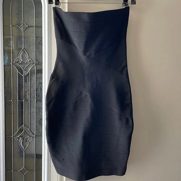 blue and black bandage dress Torn by Ronny Kobo